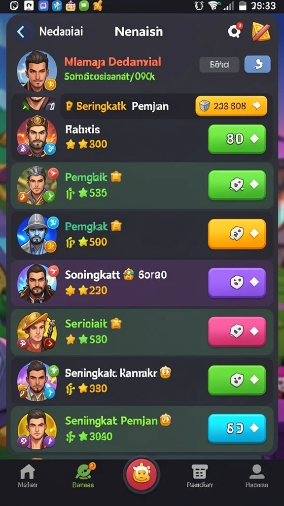 Karakter-karakter yang beragam dan unik dalam game.