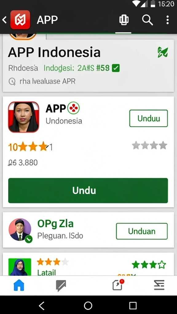 Tampilan awal aplikasi MANTRA55 yang menarik.